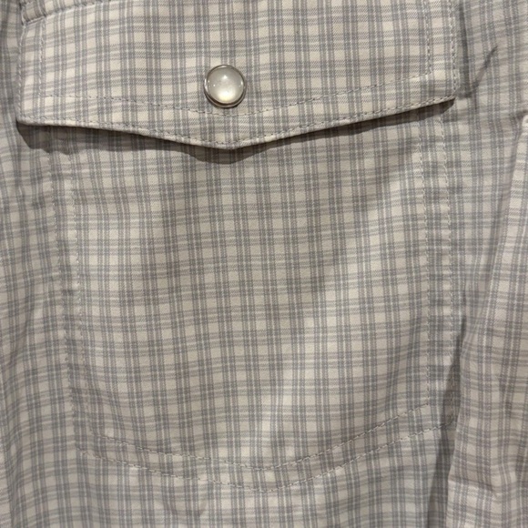 Poncho Mens XXL Regular Fit plaid Western Pearl Snap Shirt Up Long Sleeve - Picture 6 of 7